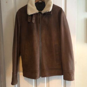 NWT Eddie Bauer Genuine Soft Men's Fitting Leather Bomber Jacket